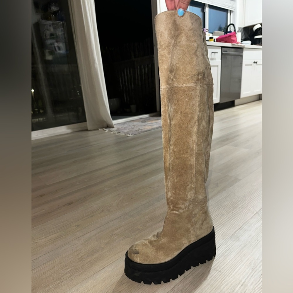 Tan Suede Free People Over-The-Knee Boots